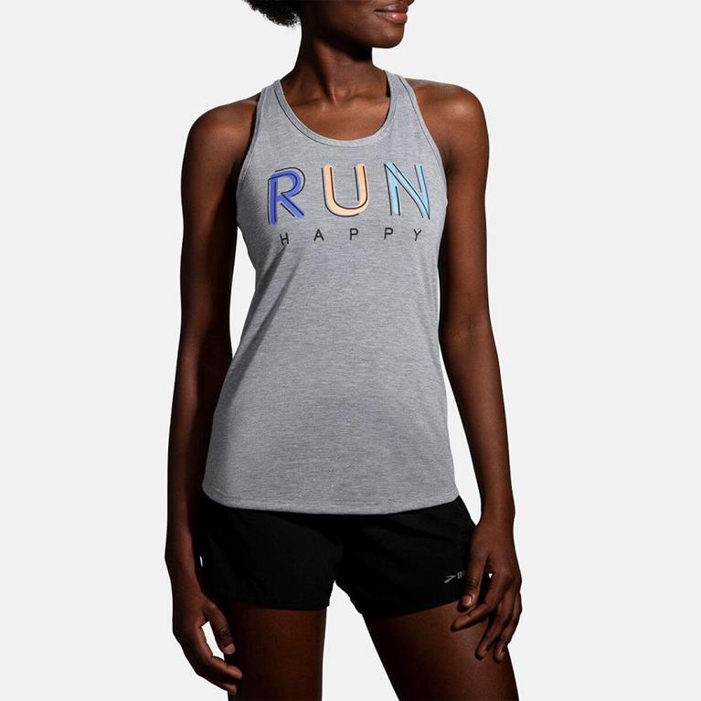 Brooks Distance Graphic - Womens Running Tank Top - Grey (71348SCOA)